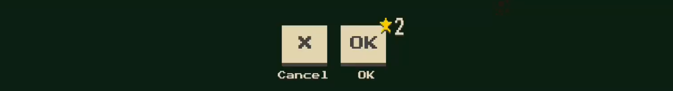 Close-up of 'Cancel' and 'OK' buttons. The 'OK' button has '2\*' overlaid its top-right corner.